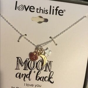 LOVE This Life I Love You To The Moon And Back 16 In. Sterling Silver Ne…